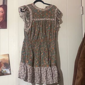 Universal Thread Green and Orange Floral Dress